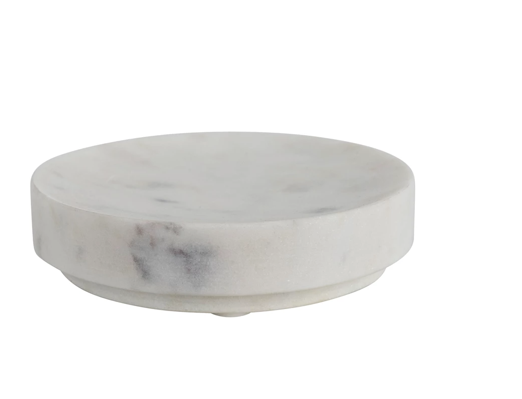 Round White Marble Soap Dish