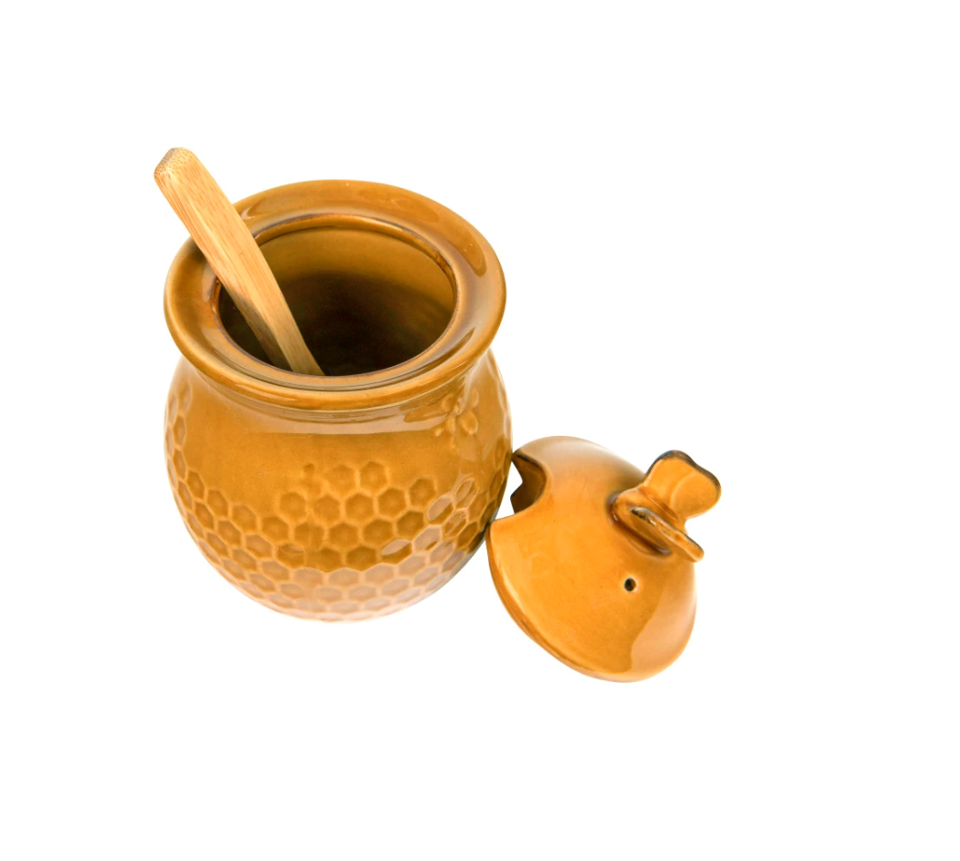 Ceramic Honey Jar & Dipper