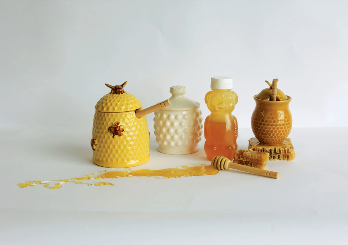 Ceramic Honey Jar & Dipper