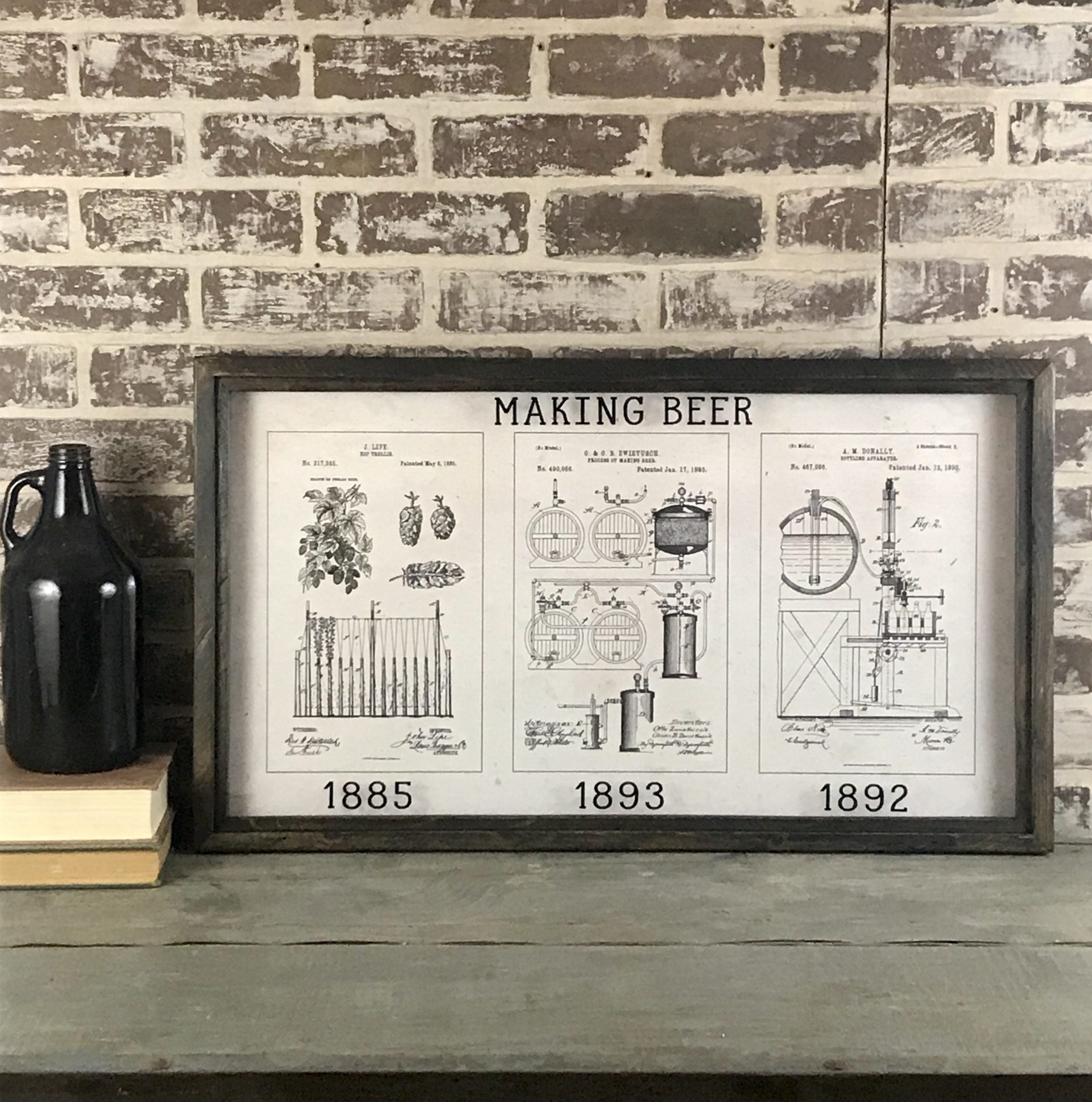 Beer Themed Patent Trio Framed Art