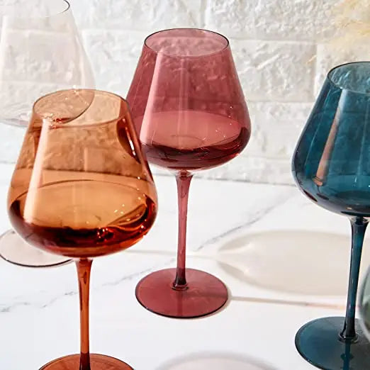 Pastel Crystal Wine Glass