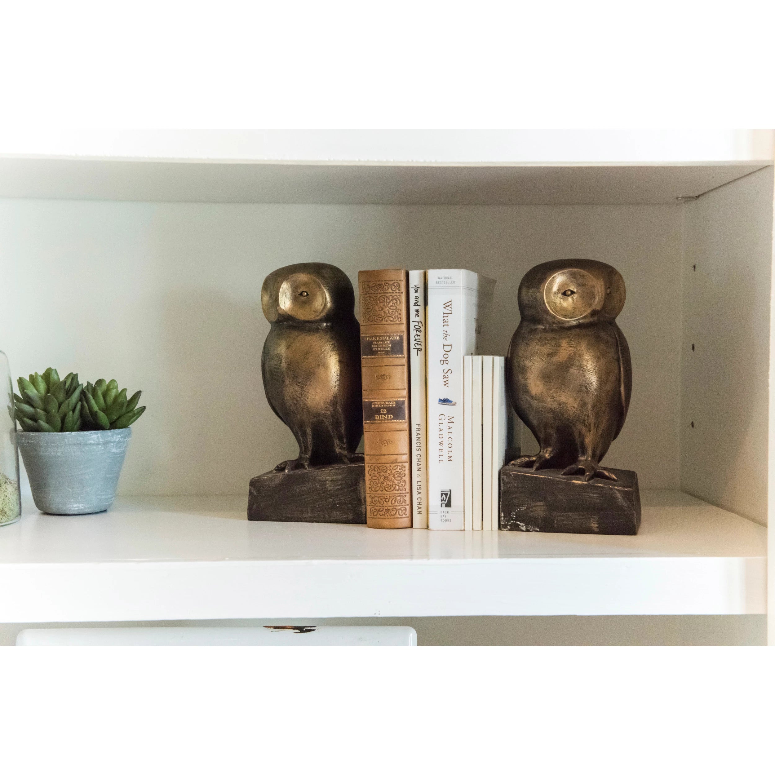 Bronze Owl Resin Bookends