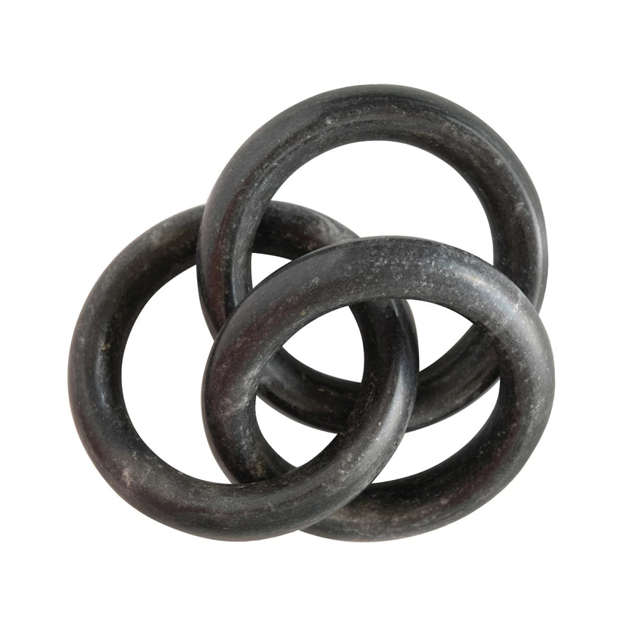 Black Marble Circle Chain w/ 3 Links
