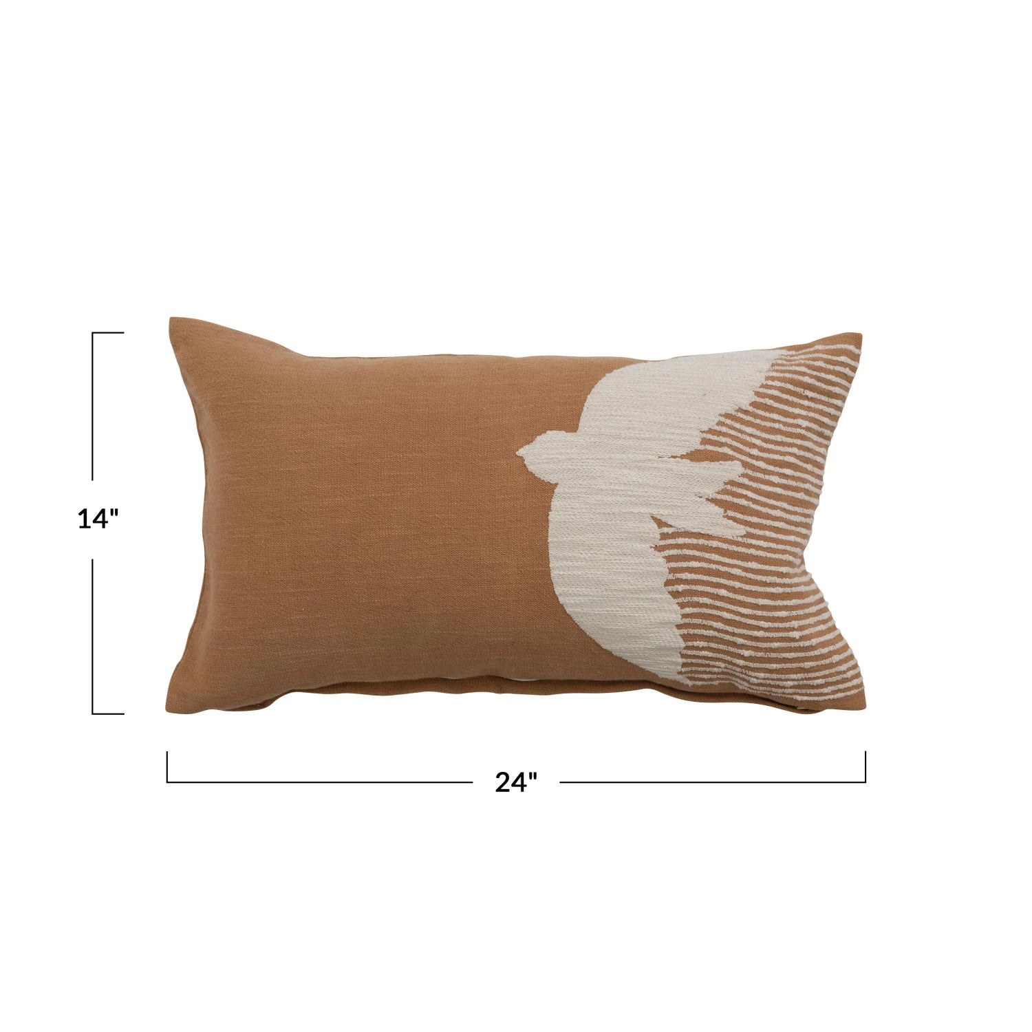 Mustard Cream Bird Lumbar Pillow