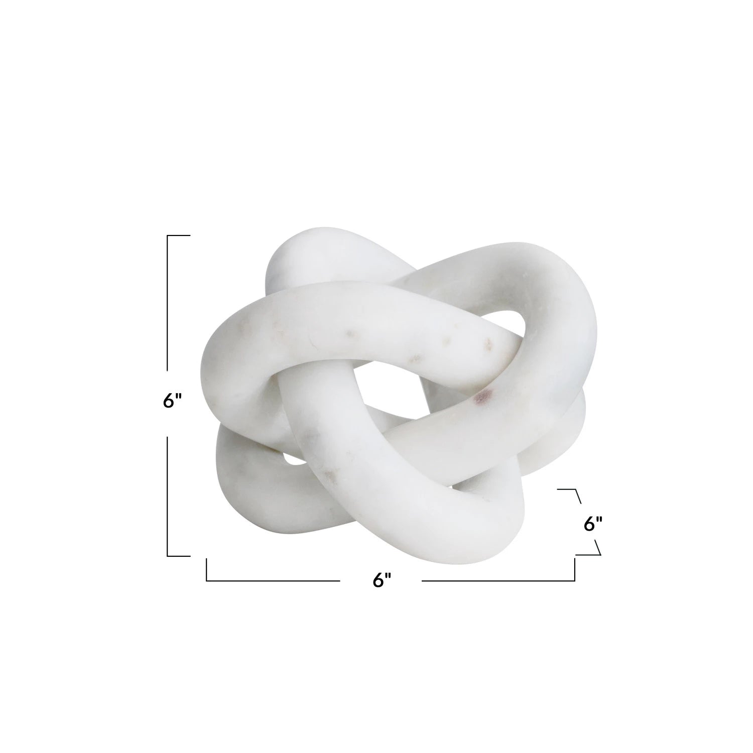 White Marble Chain Knot w/ 3 Links