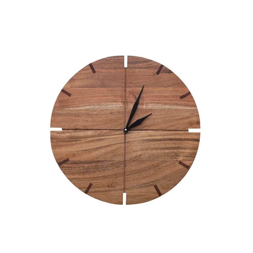 Acacia Wood Wall Clock
