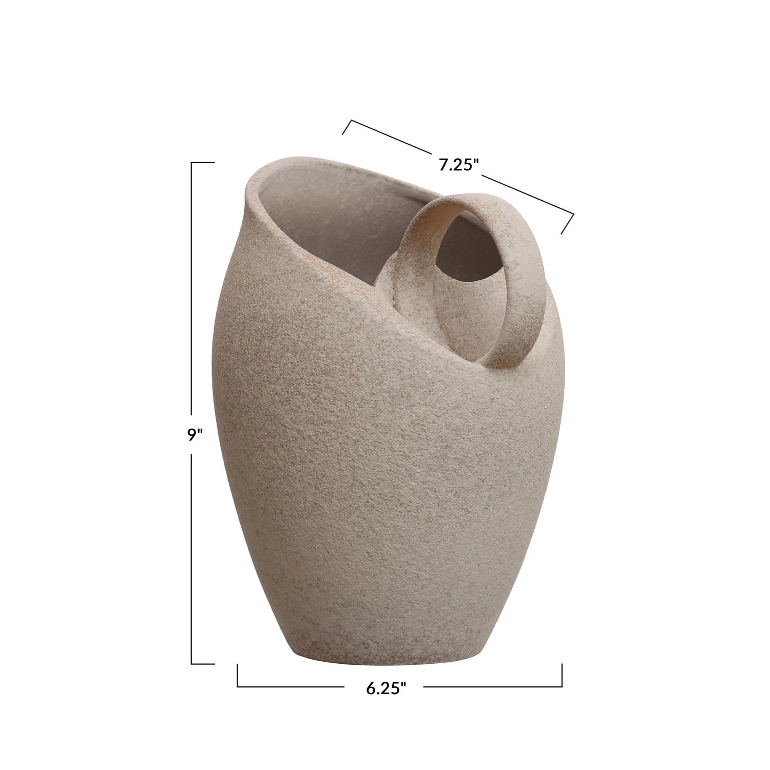 White Textured Stoneware Pitcher