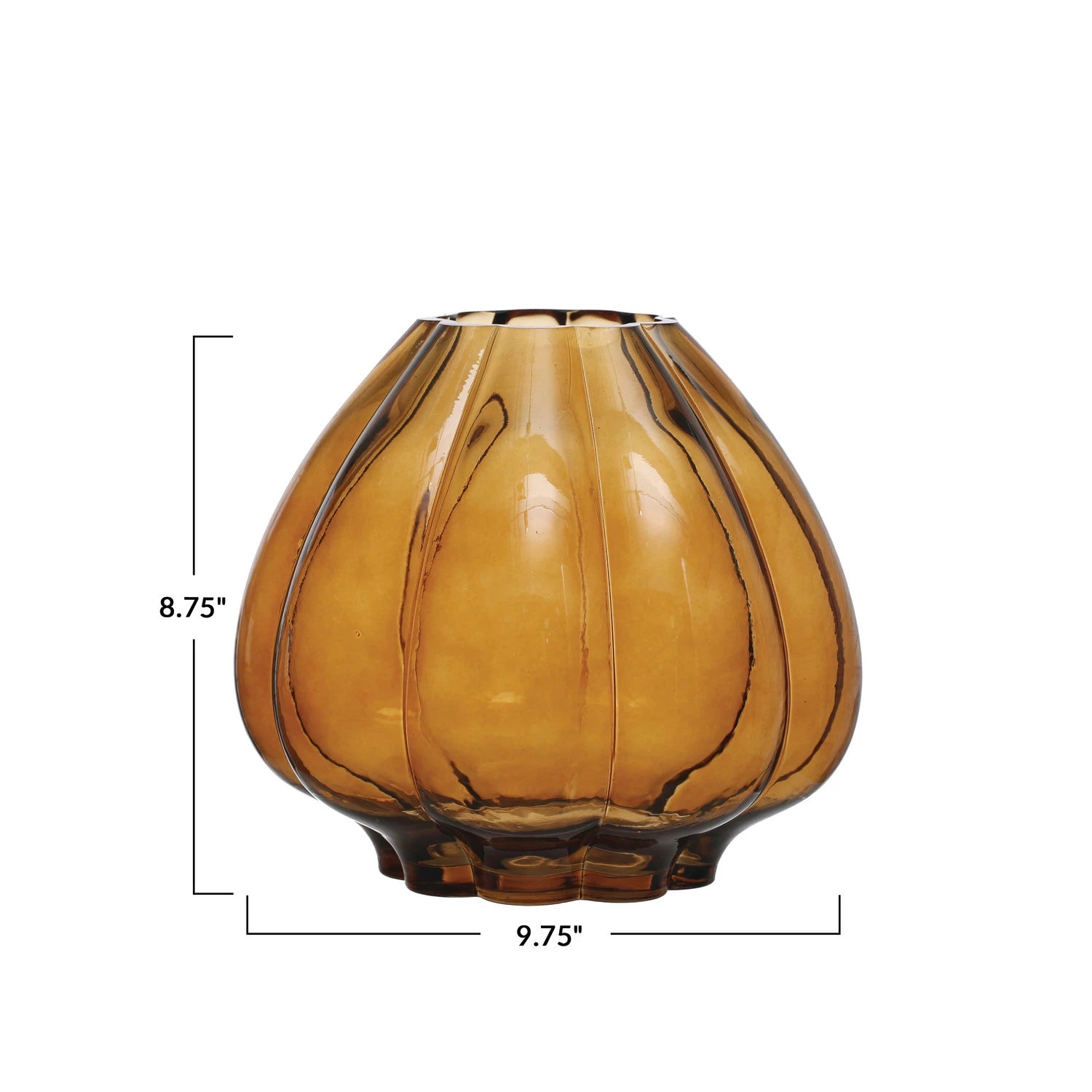 Brown Fluted Glass Vase