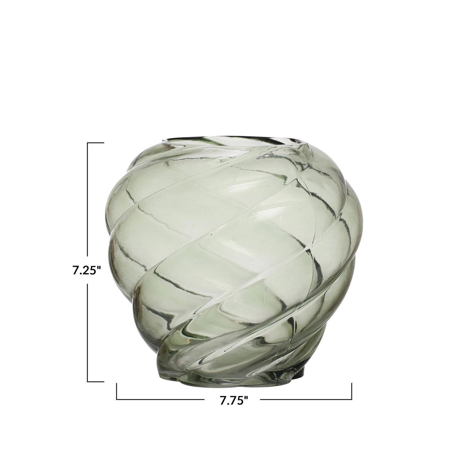 Green Twisted Glass Vase