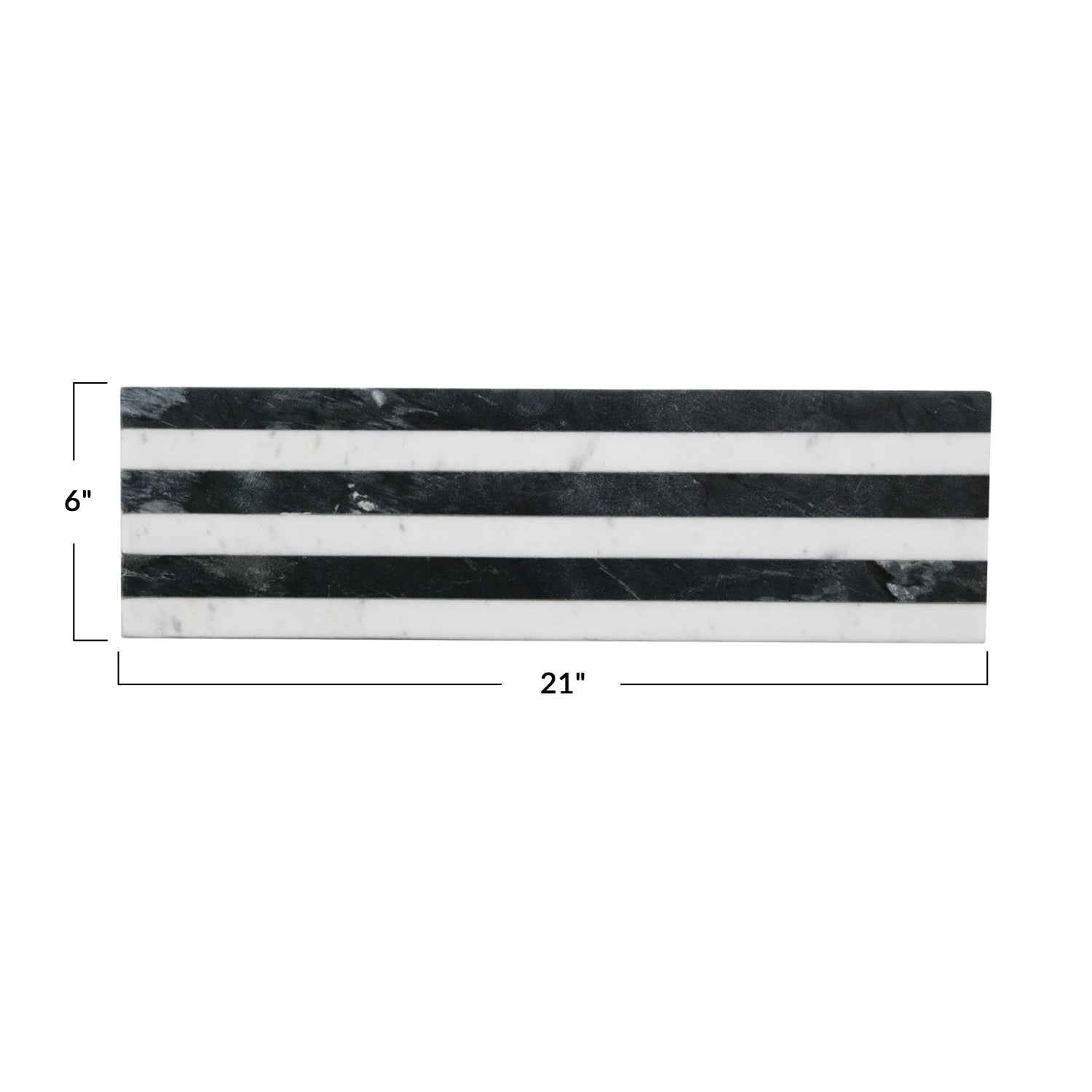 Black & White Striped Marble Cheese/Serving Board