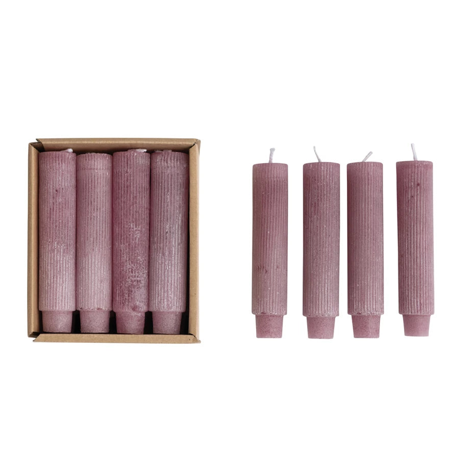 Pinot 5" Unscented Pleated Taper Candle Set