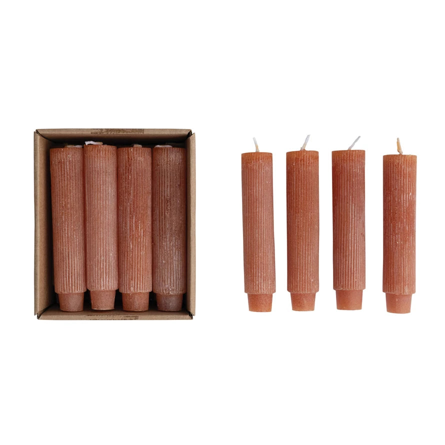 Spice 5"H Unscented Pleated Taper Candles in Box