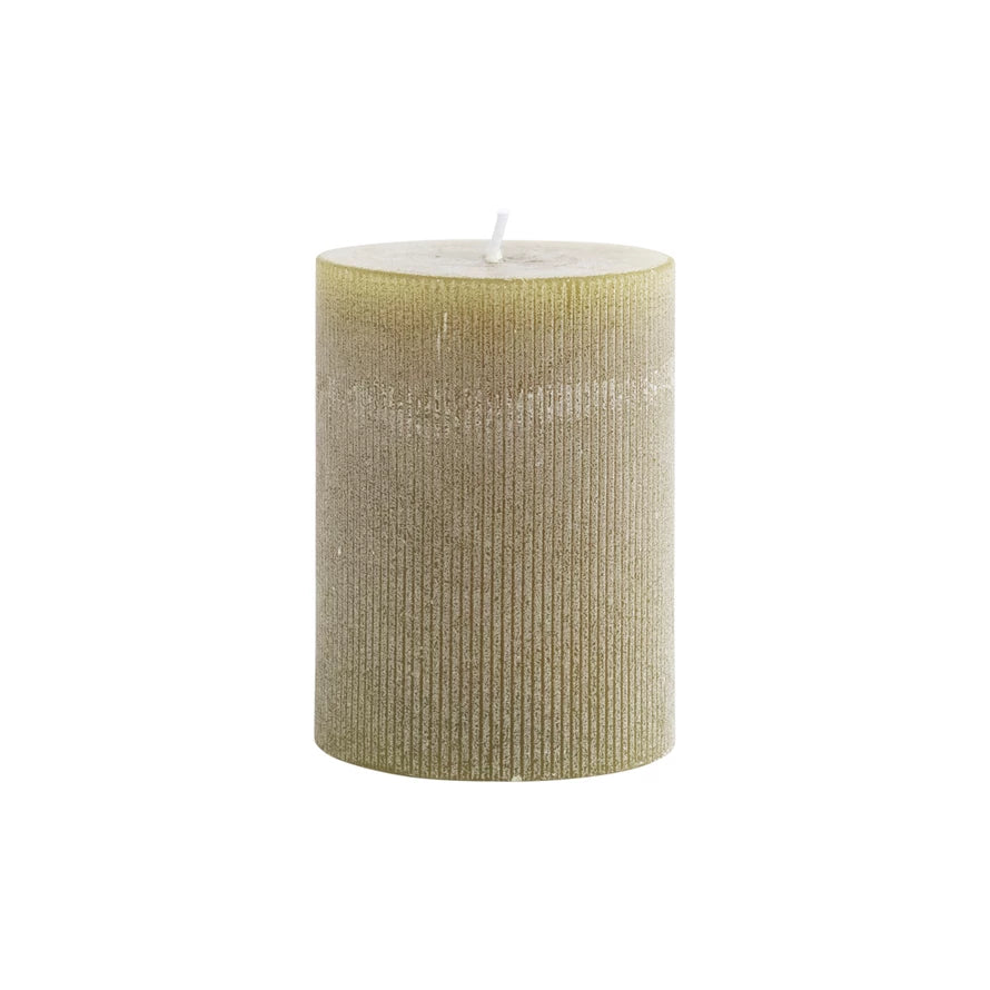 Pleated Pillar Candle - Unscented