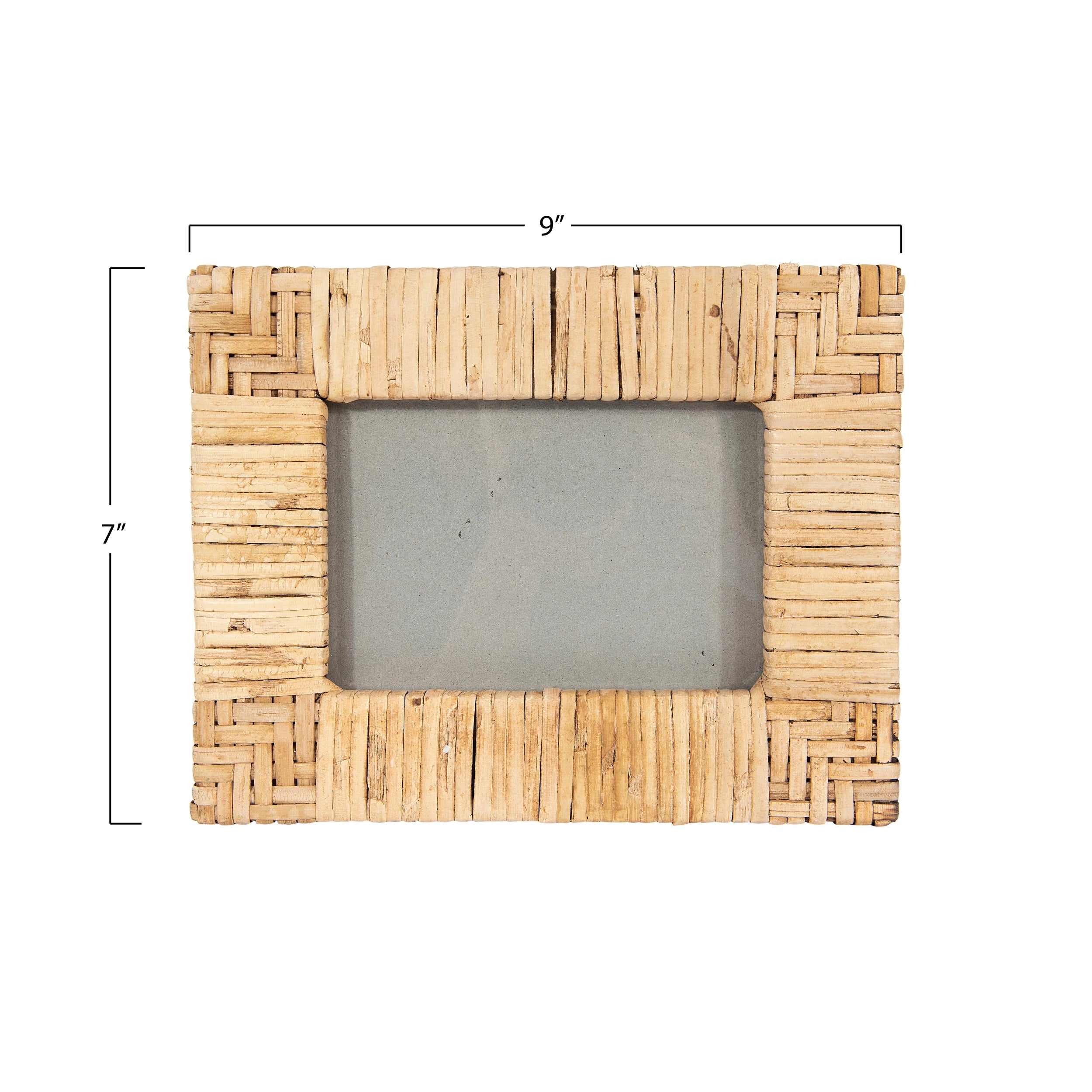 Hand-Woven Rattan Photo Frame