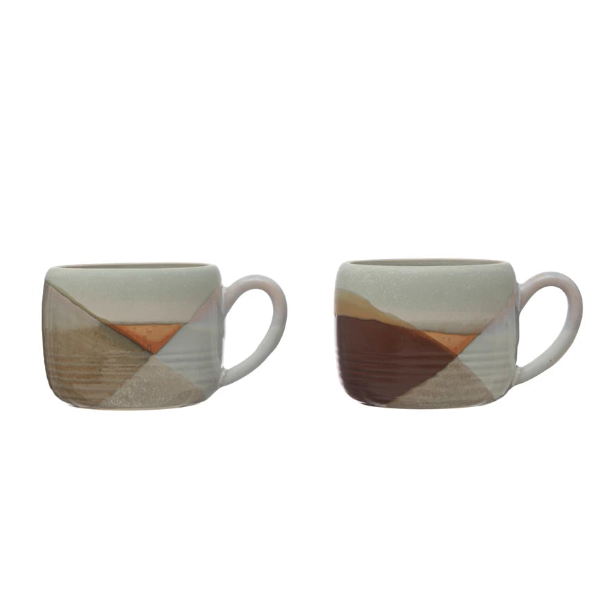 Stoneware Mug w/ Abstract Design