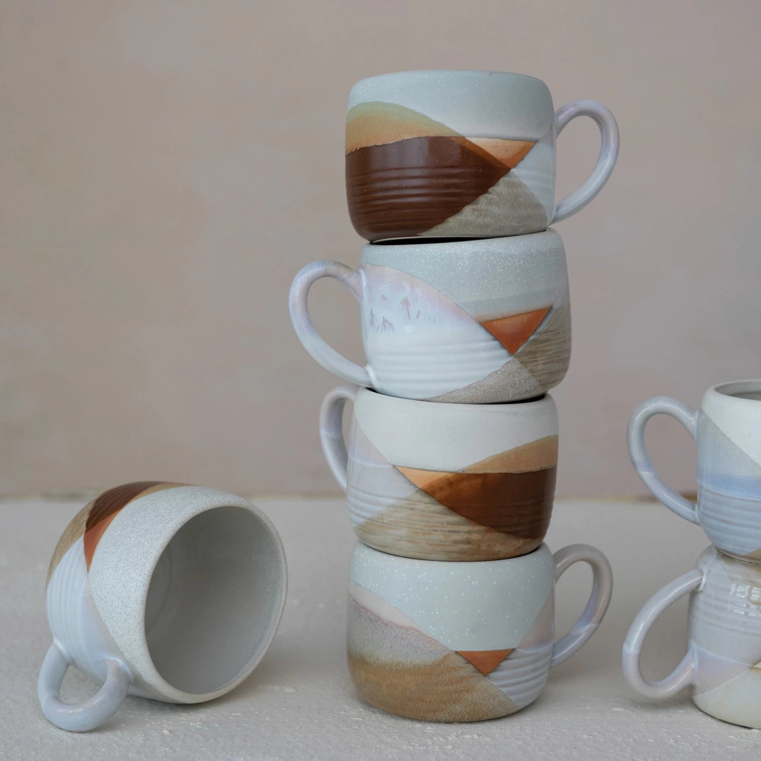 Stoneware Mug w/ Abstract Design