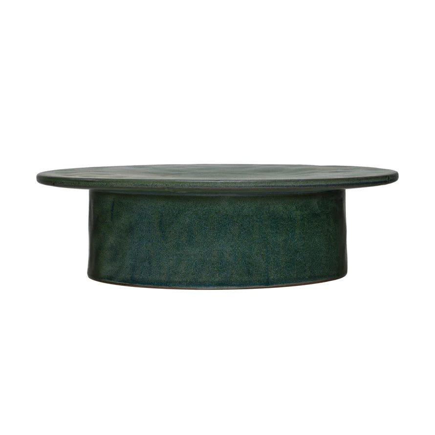 Green Stoneware Pedestal