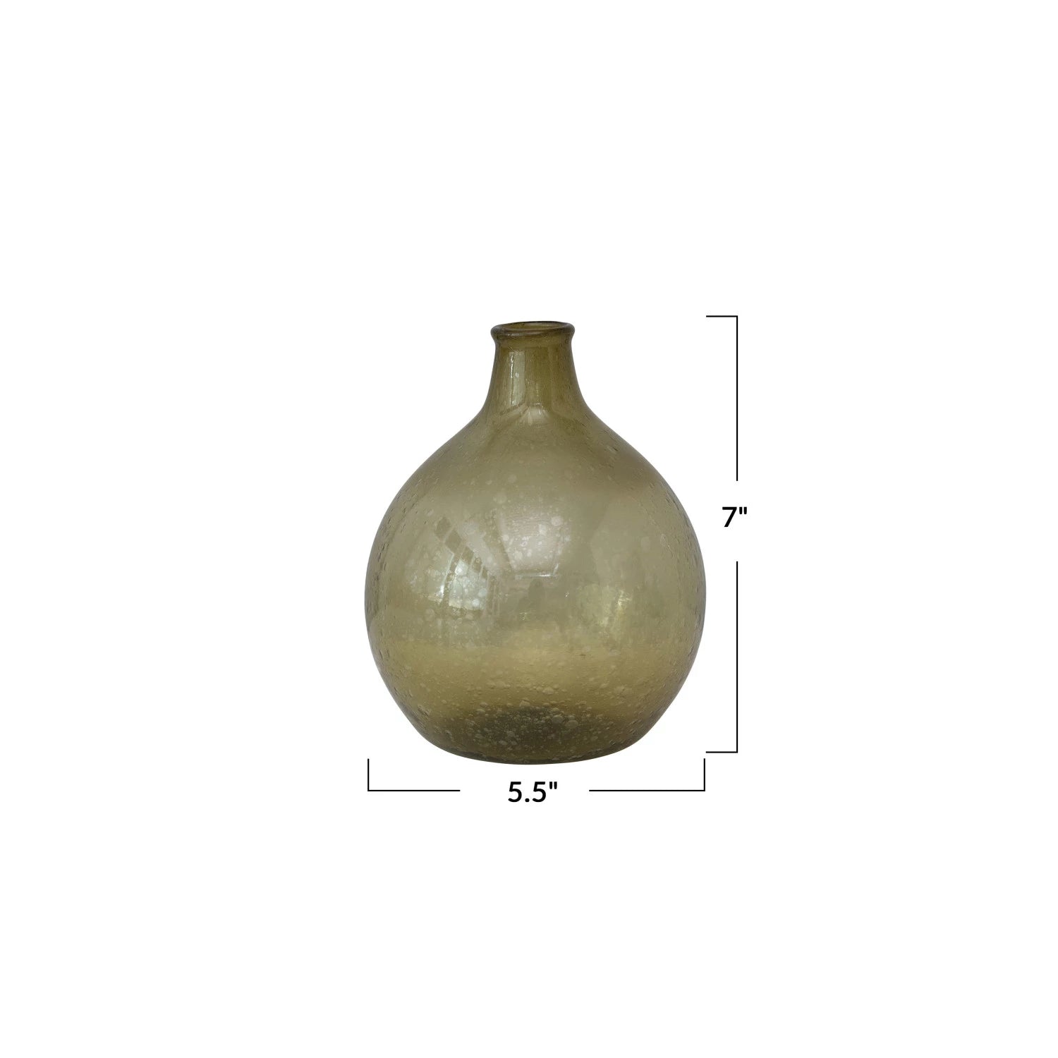 Green Hand-Blown Glass Vase*
