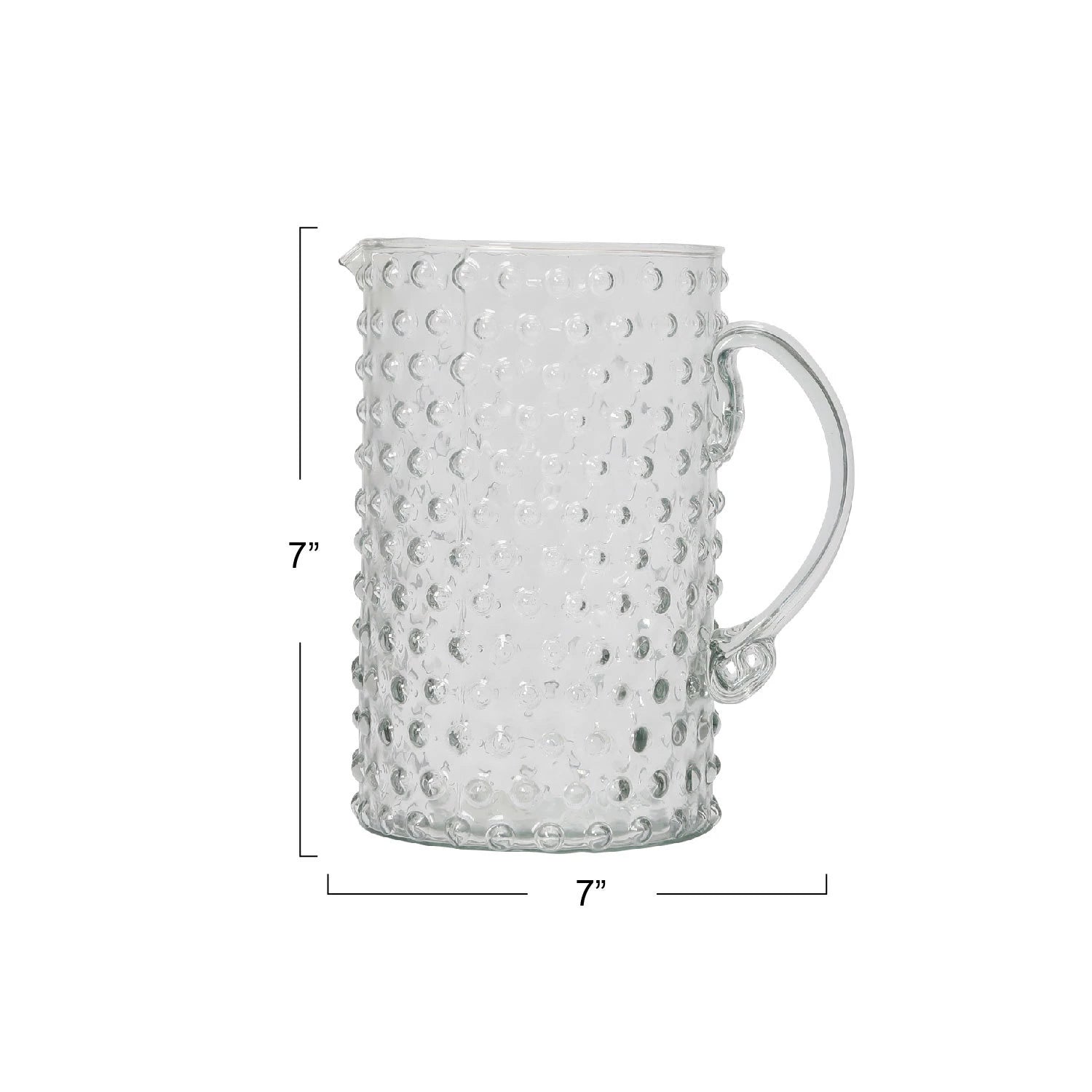 Hobnail Hand-blown Glass Pitcher