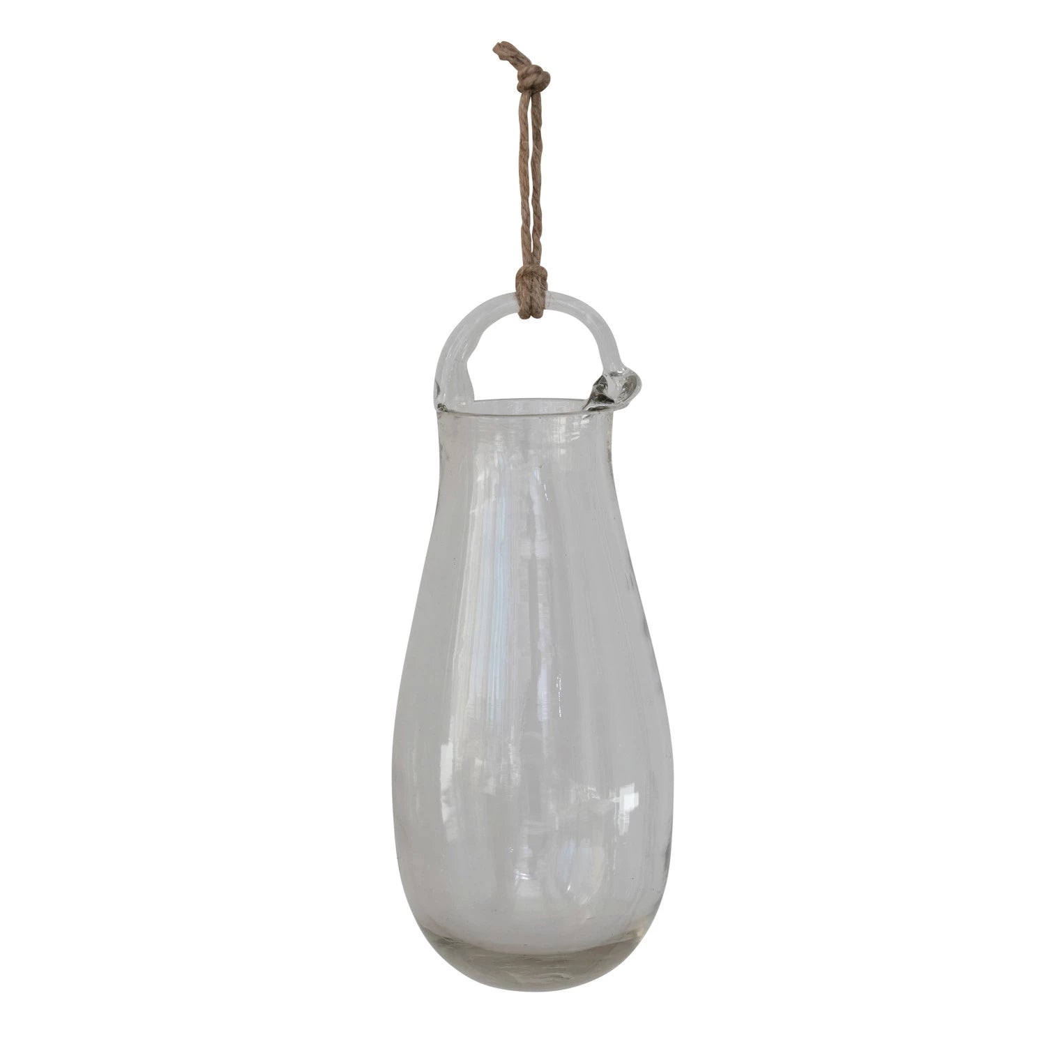 Hanging Hand-blown Clear Glass Vase