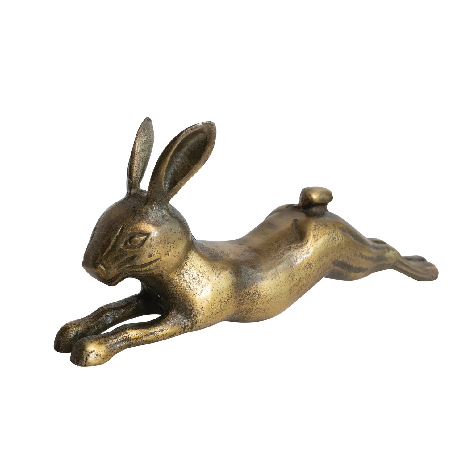 Antique Gold Cast Aluminum Rabbit