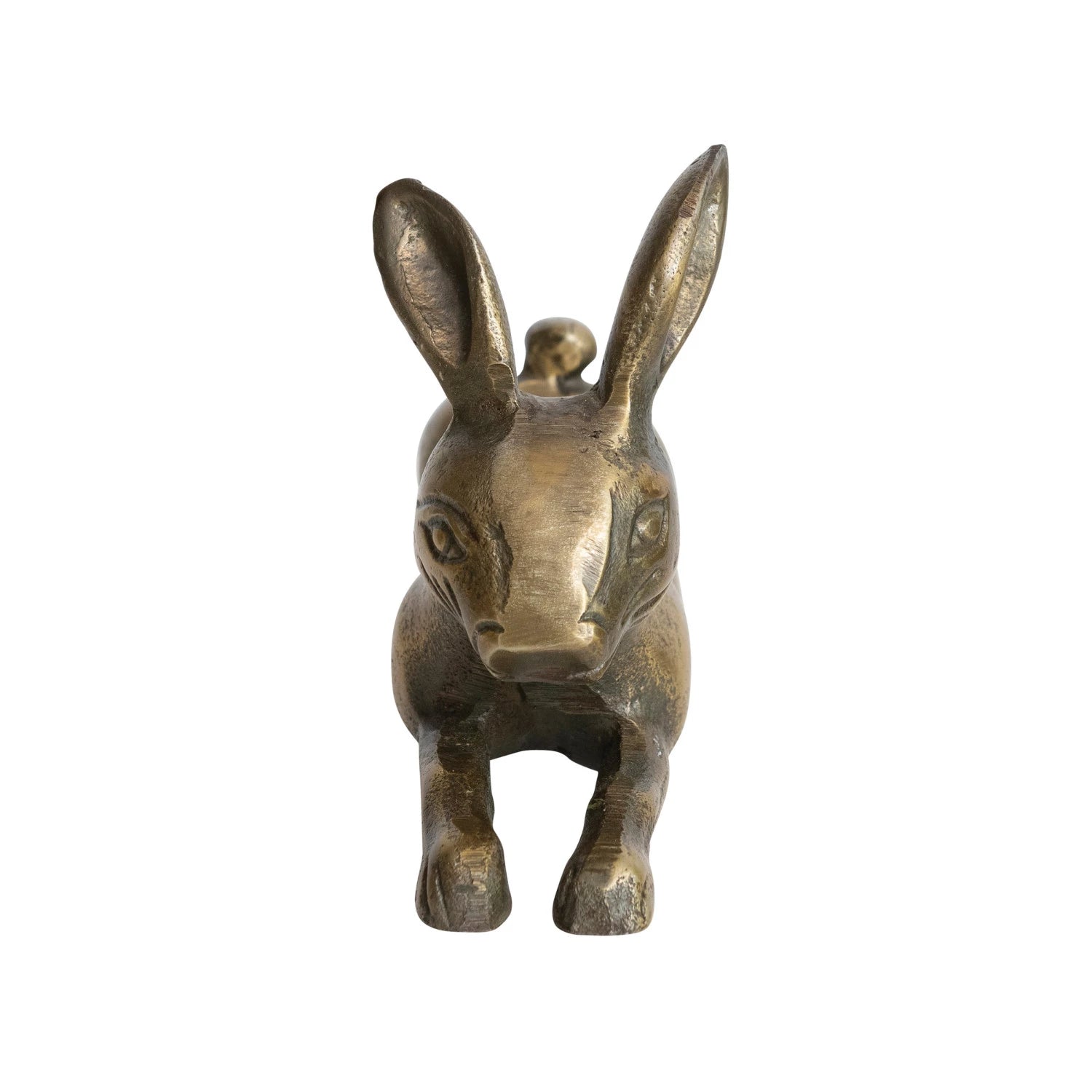 Antique Gold Cast Aluminum Rabbit