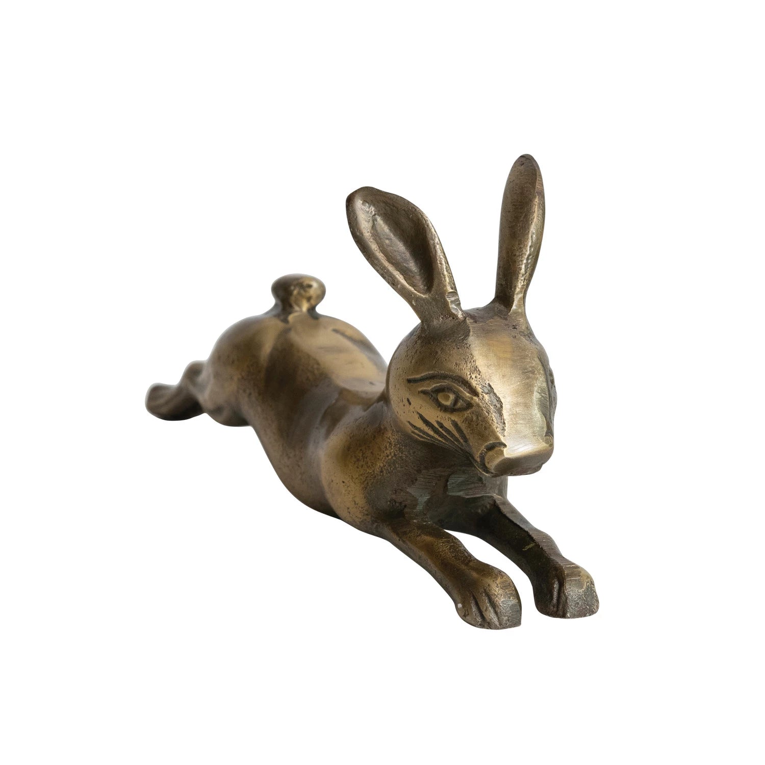 Antique Gold Cast Aluminum Rabbit