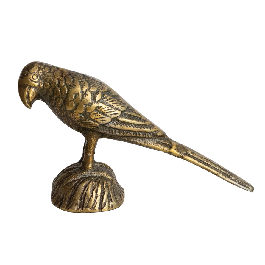 Antique Gold Cast Aluminum Bird