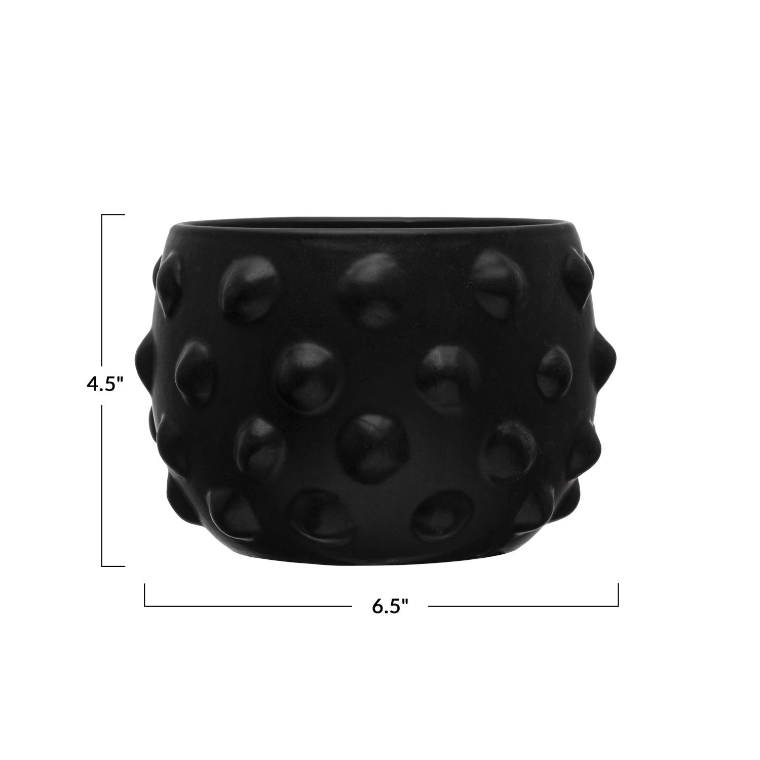 Matte Black Hobnail Terracotta Planter