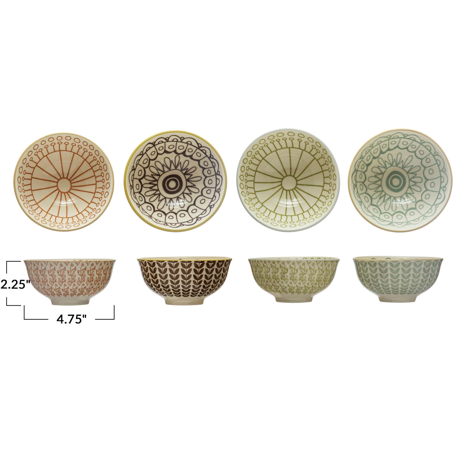 Stoneware Bowl w/ Pattern