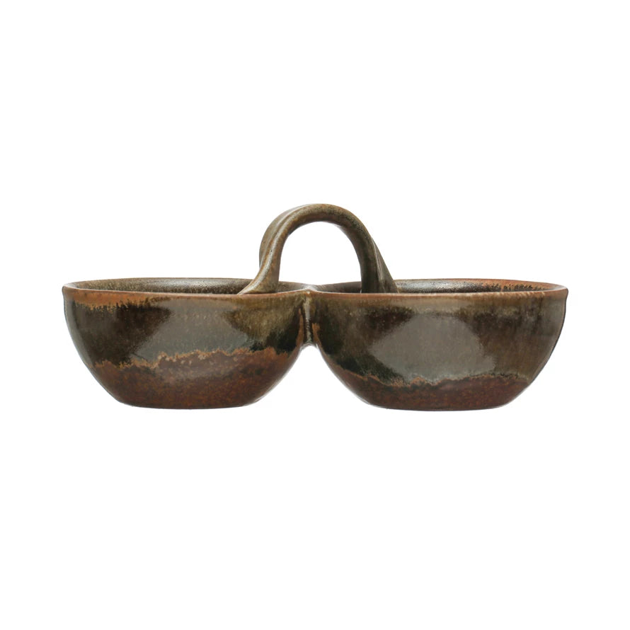 Sectioned Serving Dish, Brown