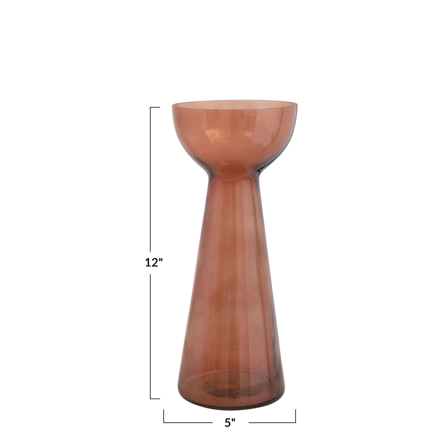 Brown Glass Vase or Candleholder