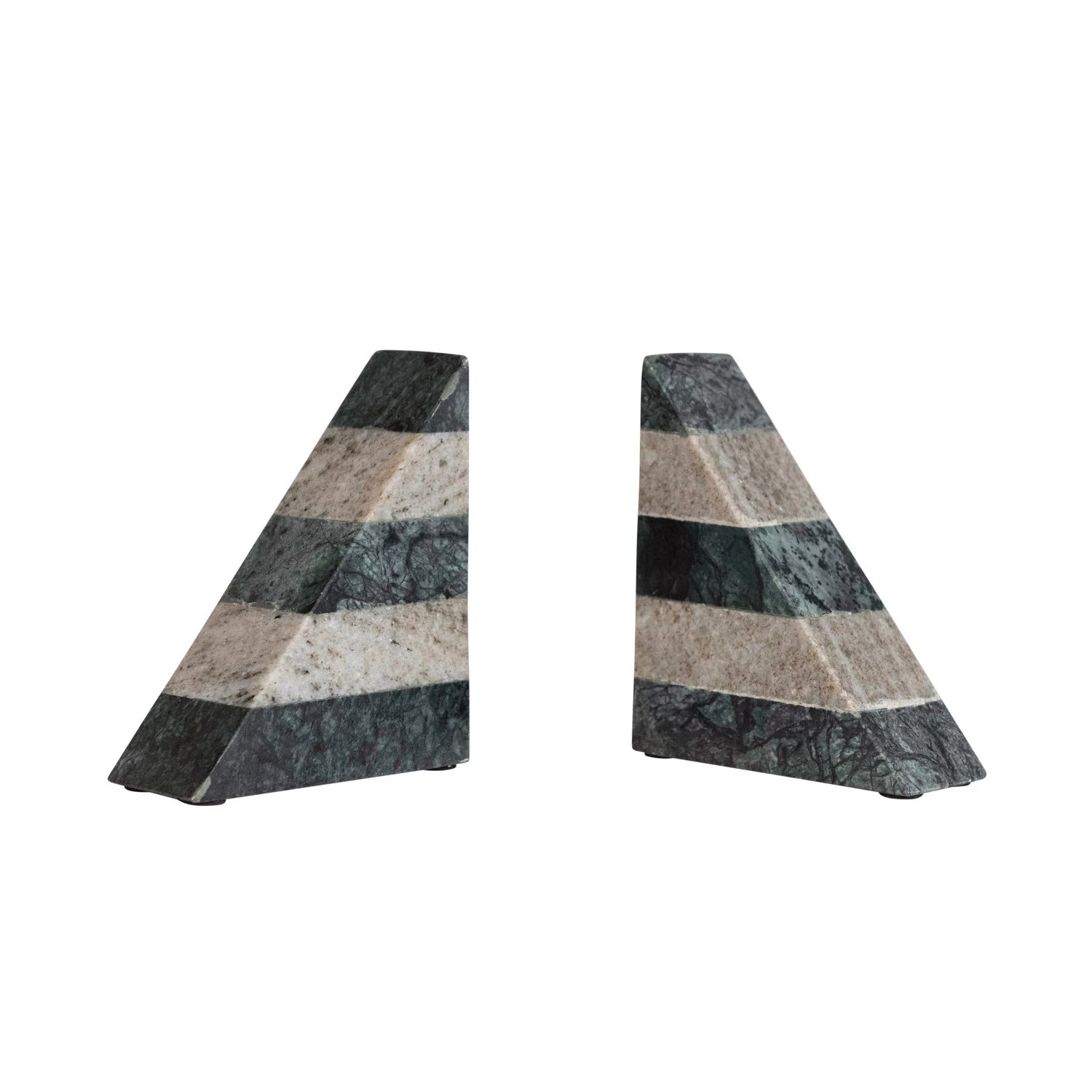 Black & White Striped Marble Bookends