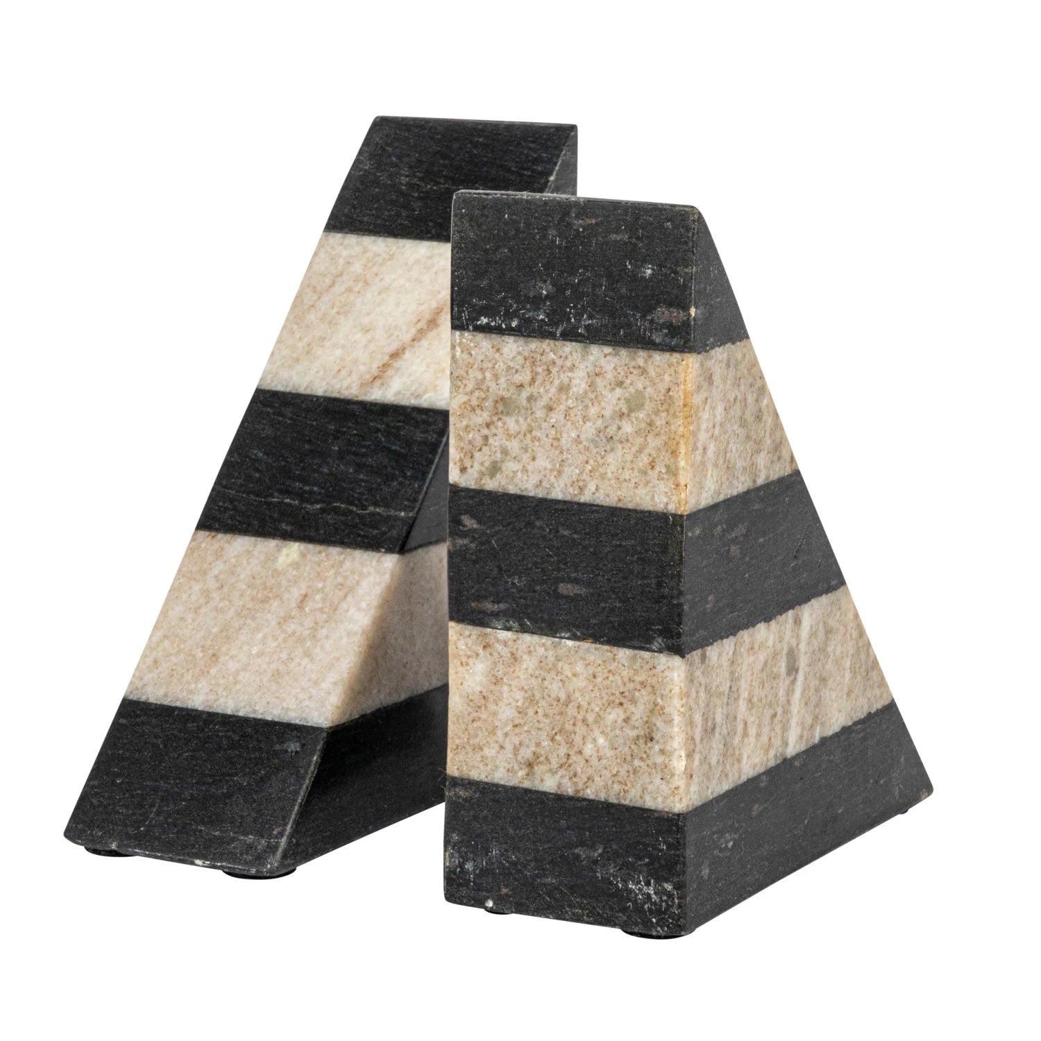 Black & White Striped Marble Bookends