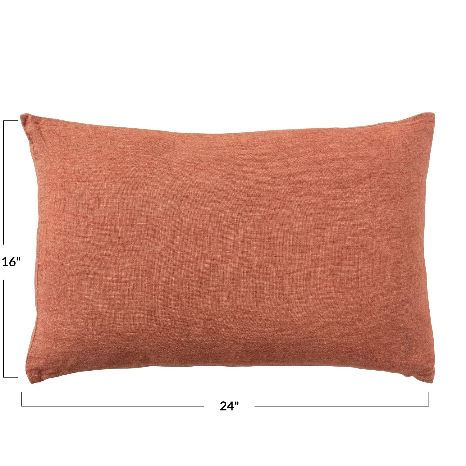 Rust Stonewashed Linen Lumbar Pillow