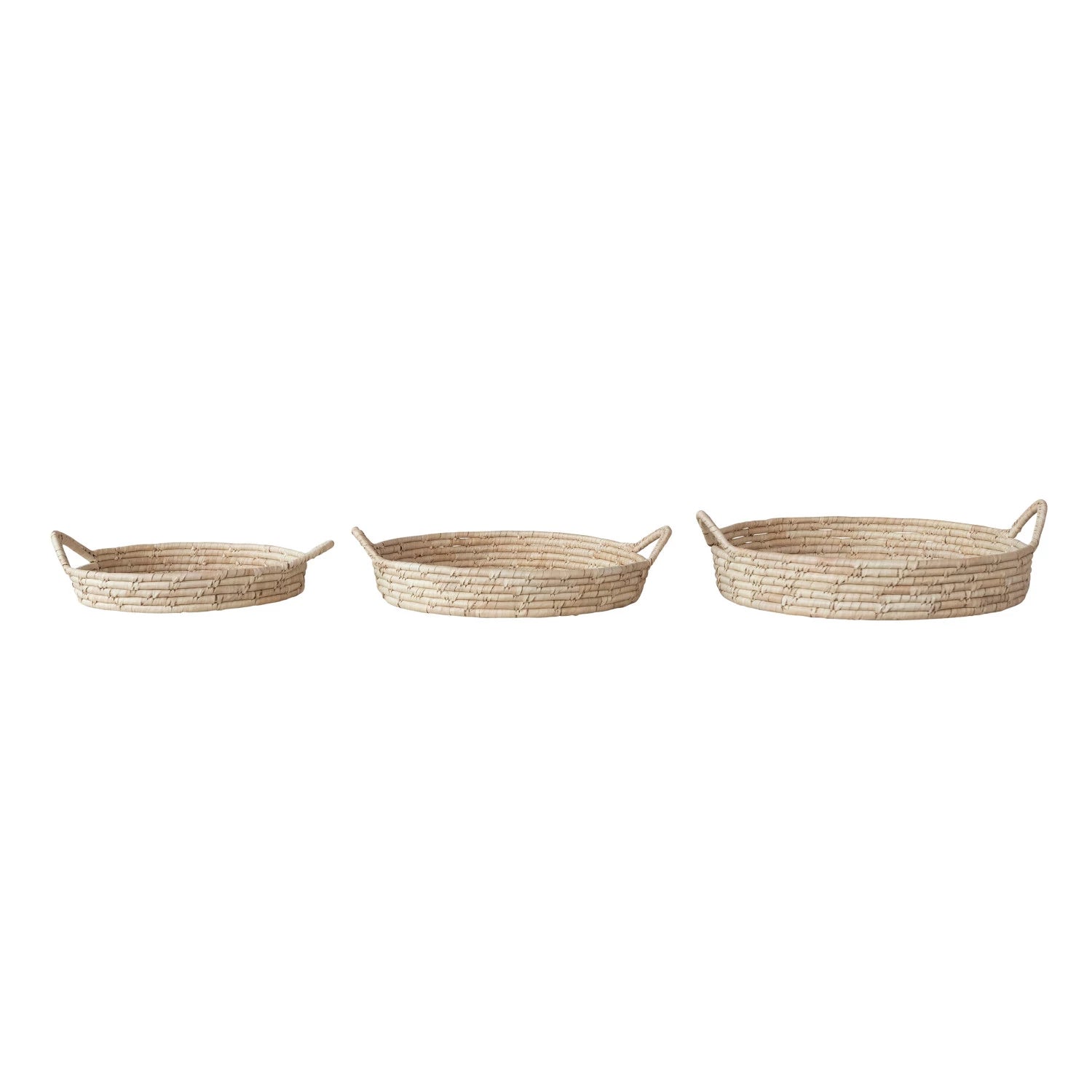 Hand-Woven Grass & Date Leaf Baskets w/ Handles