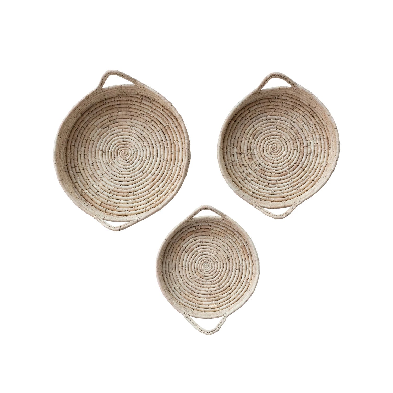 Hand-Woven Grass & Date Leaf Baskets w/ Handles