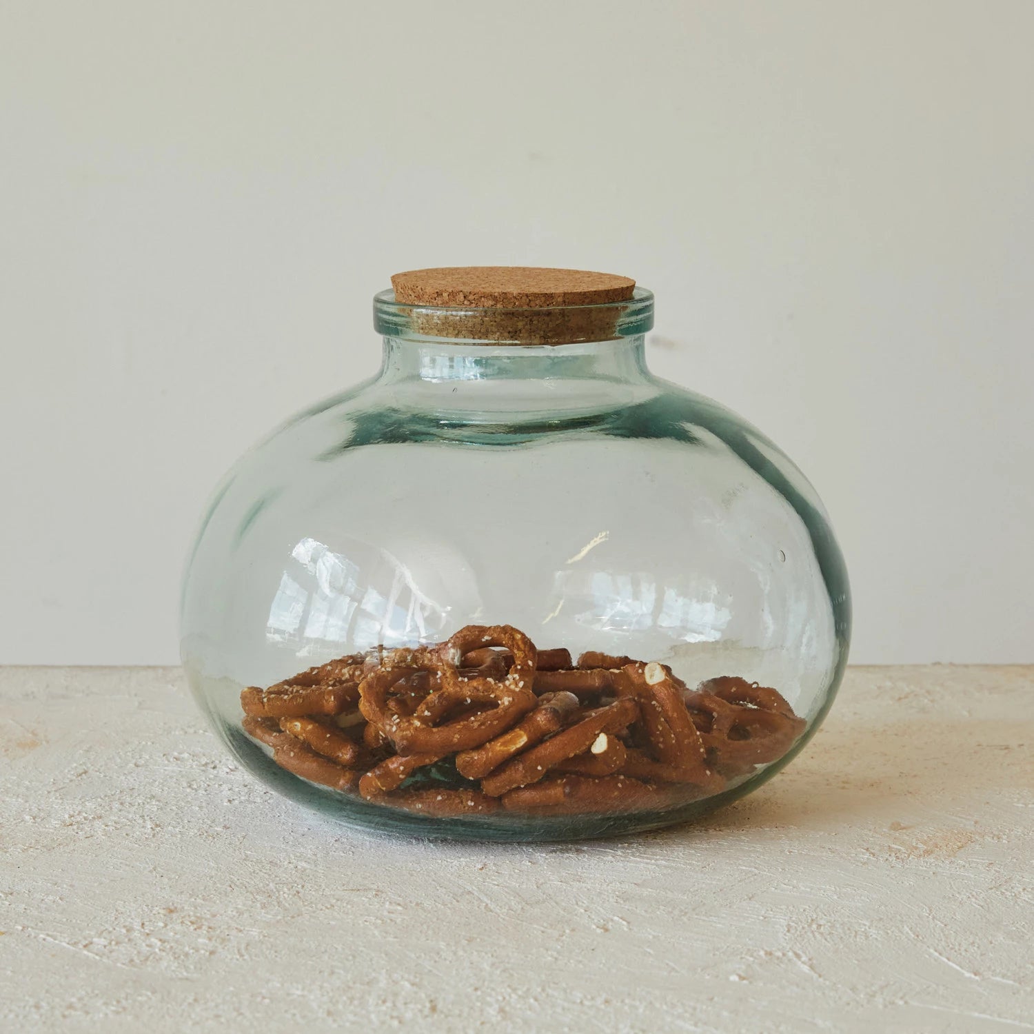 Recycled Glass Jar w/ Cork Lid