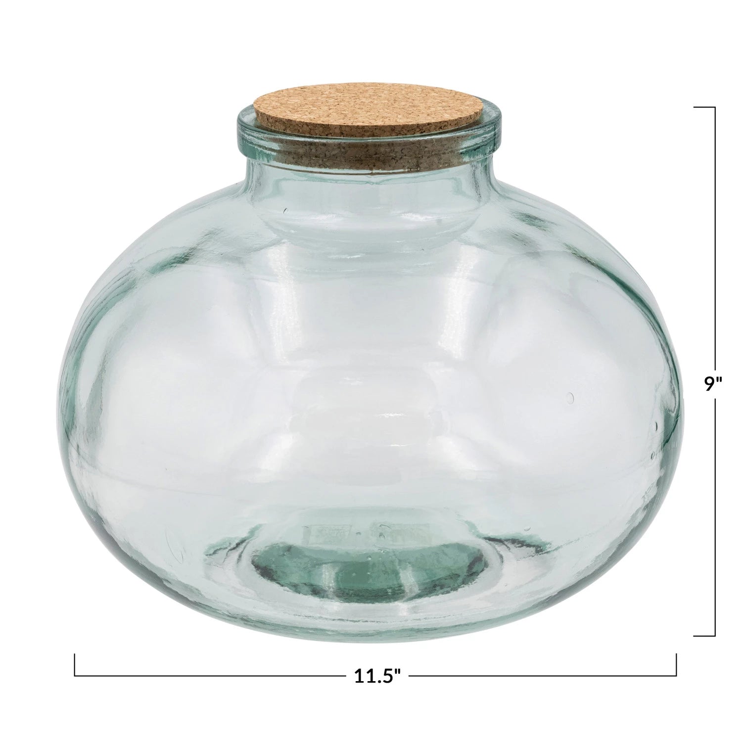 Recycled Glass Jar w/ Cork Lid