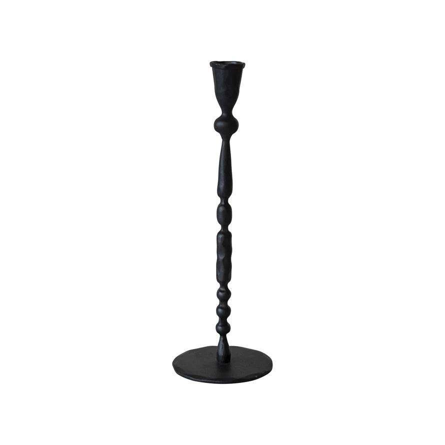 Black Hand-Forged Cast Iron Taper Holder