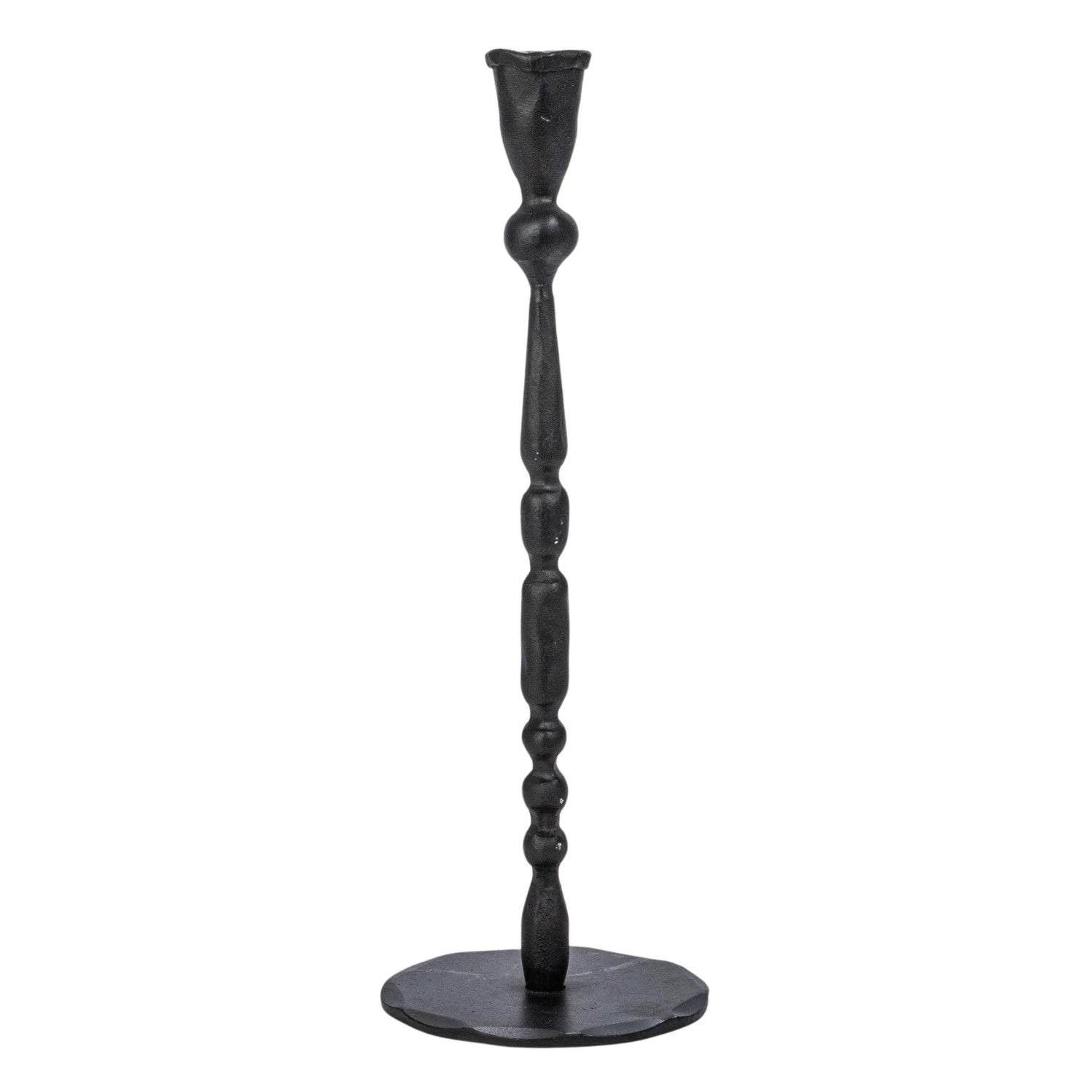 Black Hand-Forged Cast Iron Taper Holder