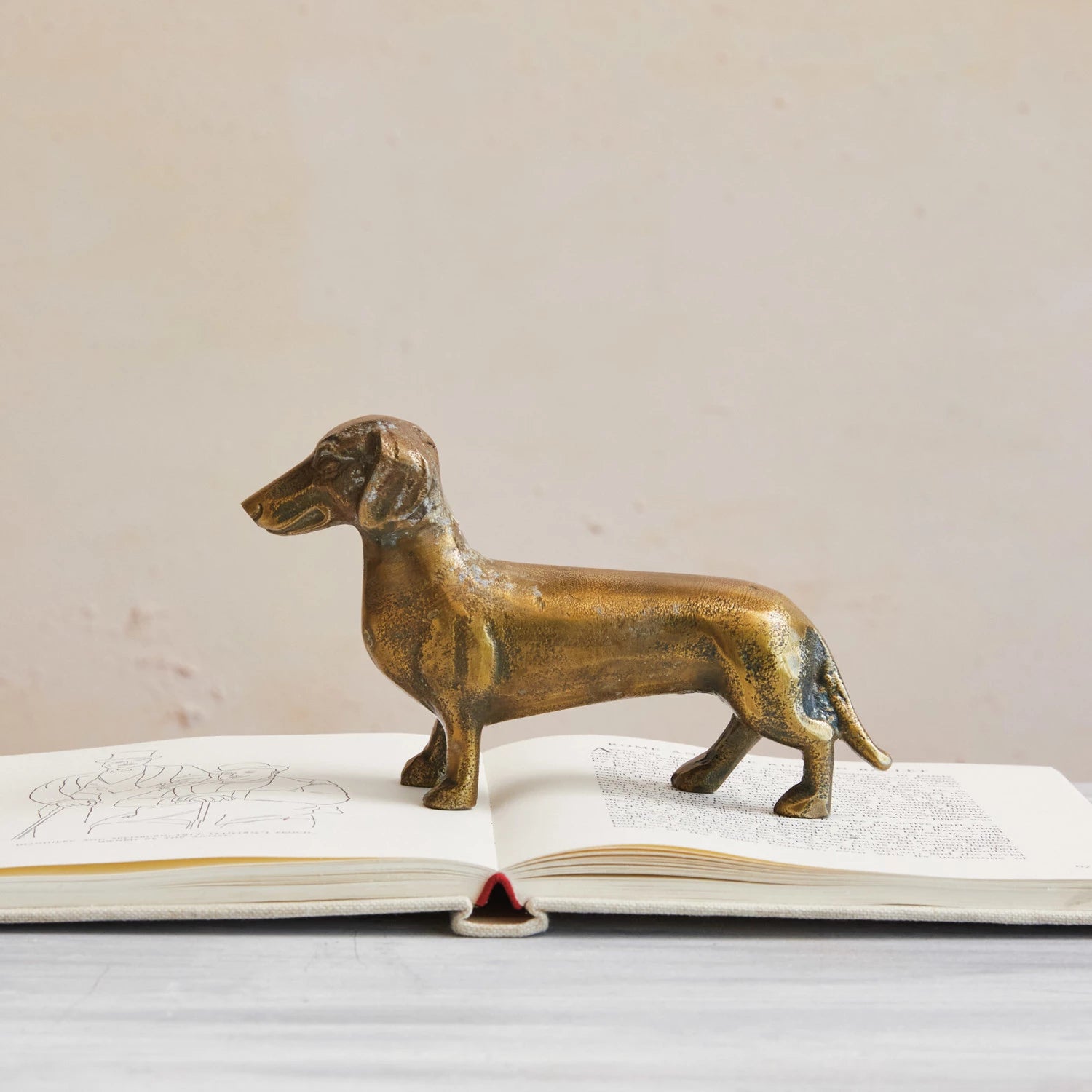 Antique Brass Cast Aluminum Dachshund