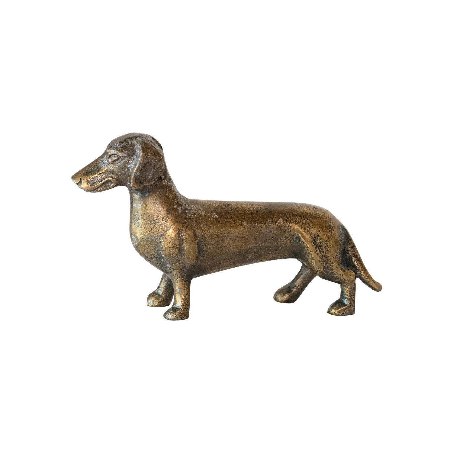 Antique Brass Cast Aluminum Dachshund