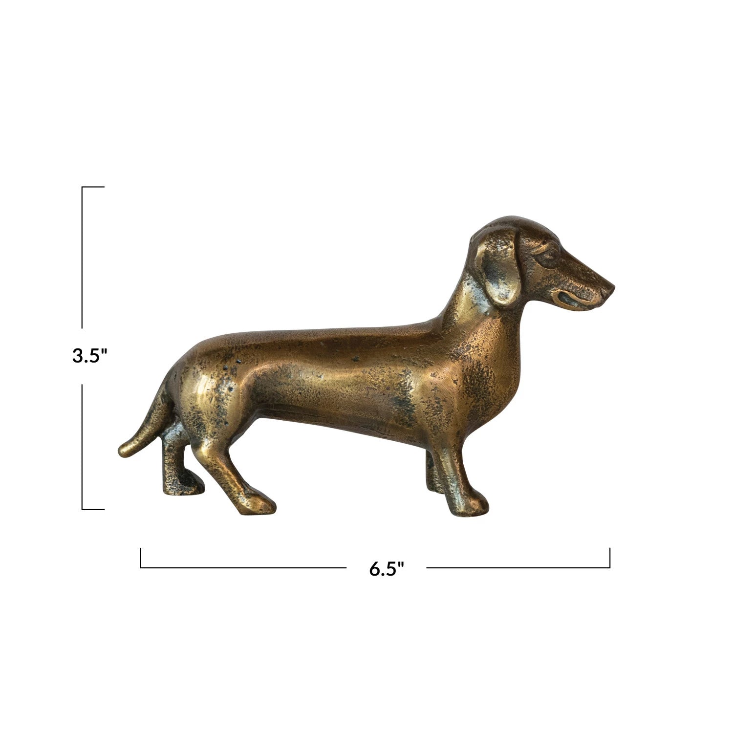 Antique Brass Cast Aluminum Dachshund