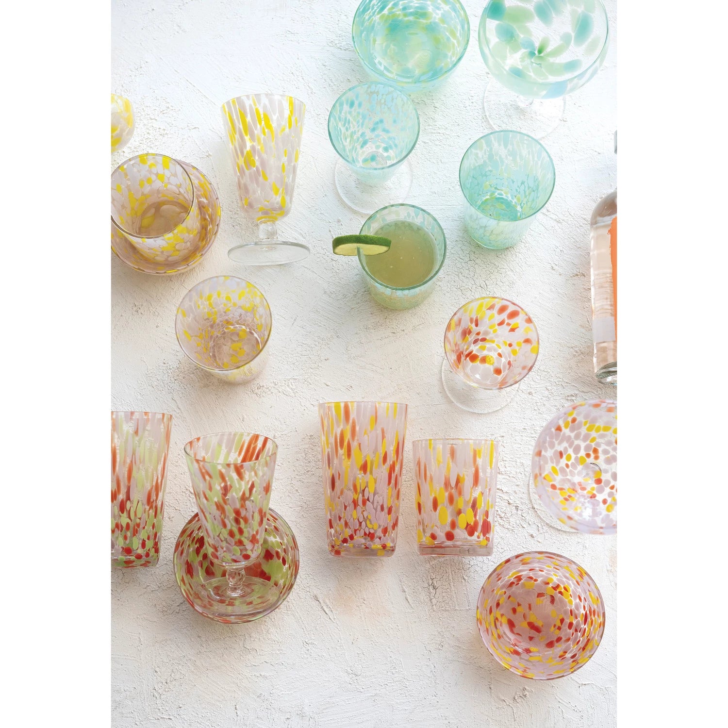 14 oz. Hand-Blown Confetti Drinking Glass