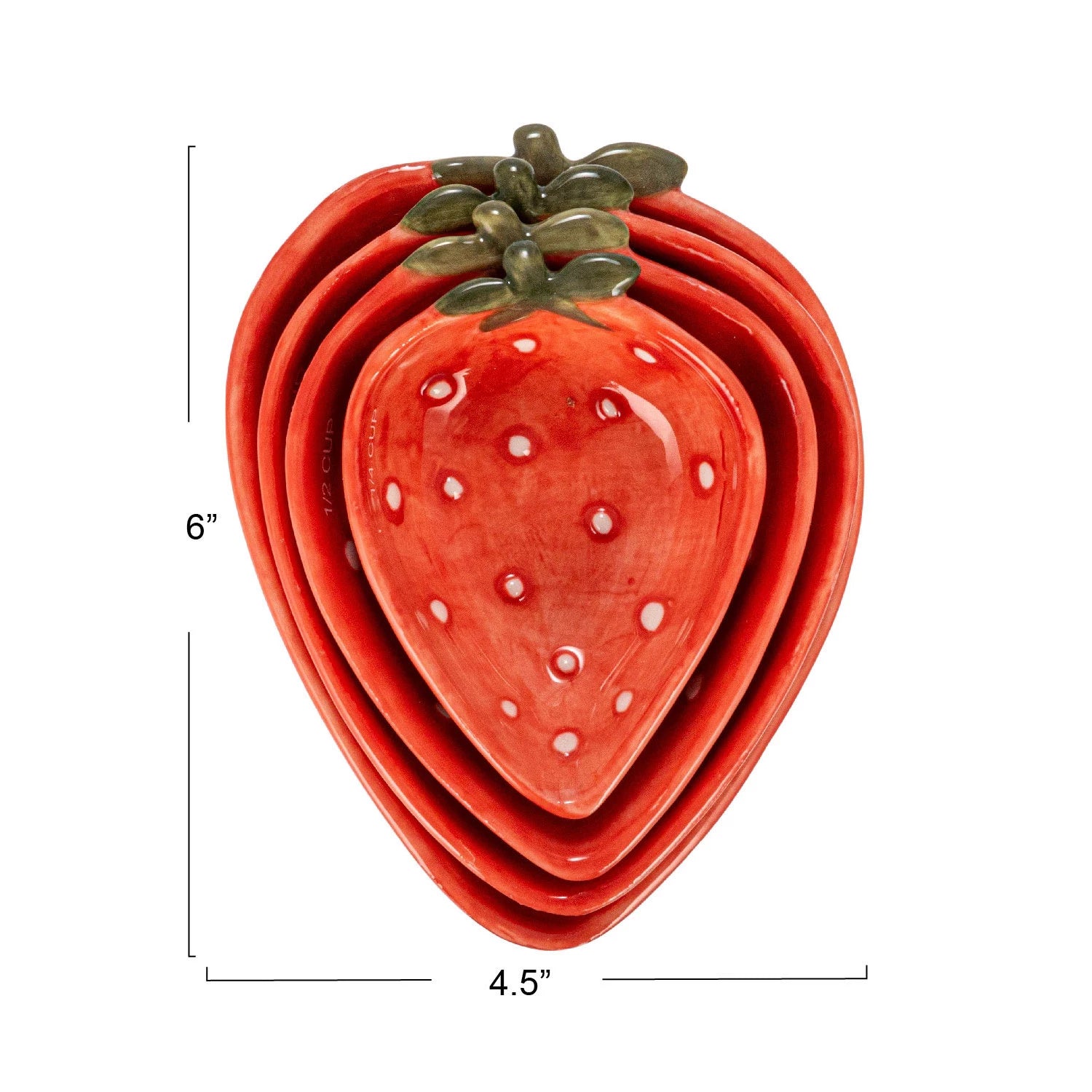 Hand-Painted Strawberry Shaped Measuring Cups