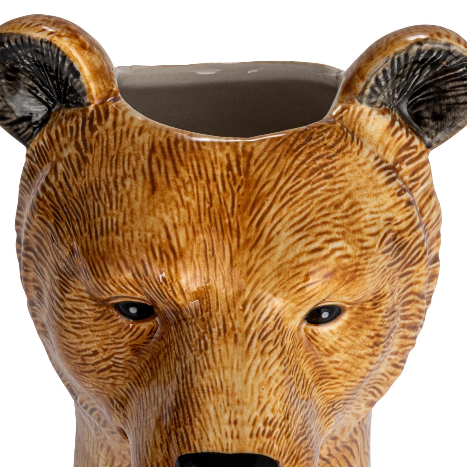 Hand-Painted Stoneware Bear Vase
