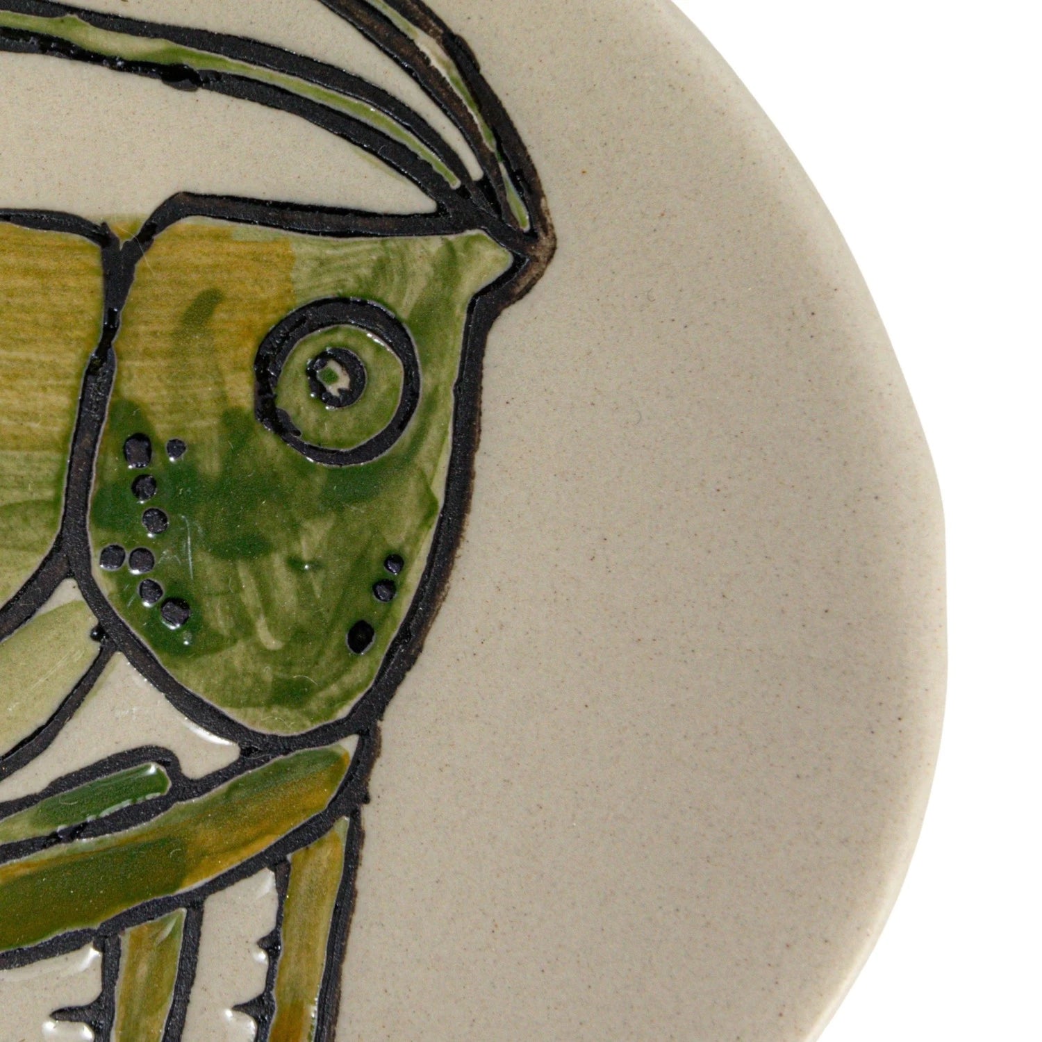 Hand-Painted Stoneware Plate w/ Grasshopper