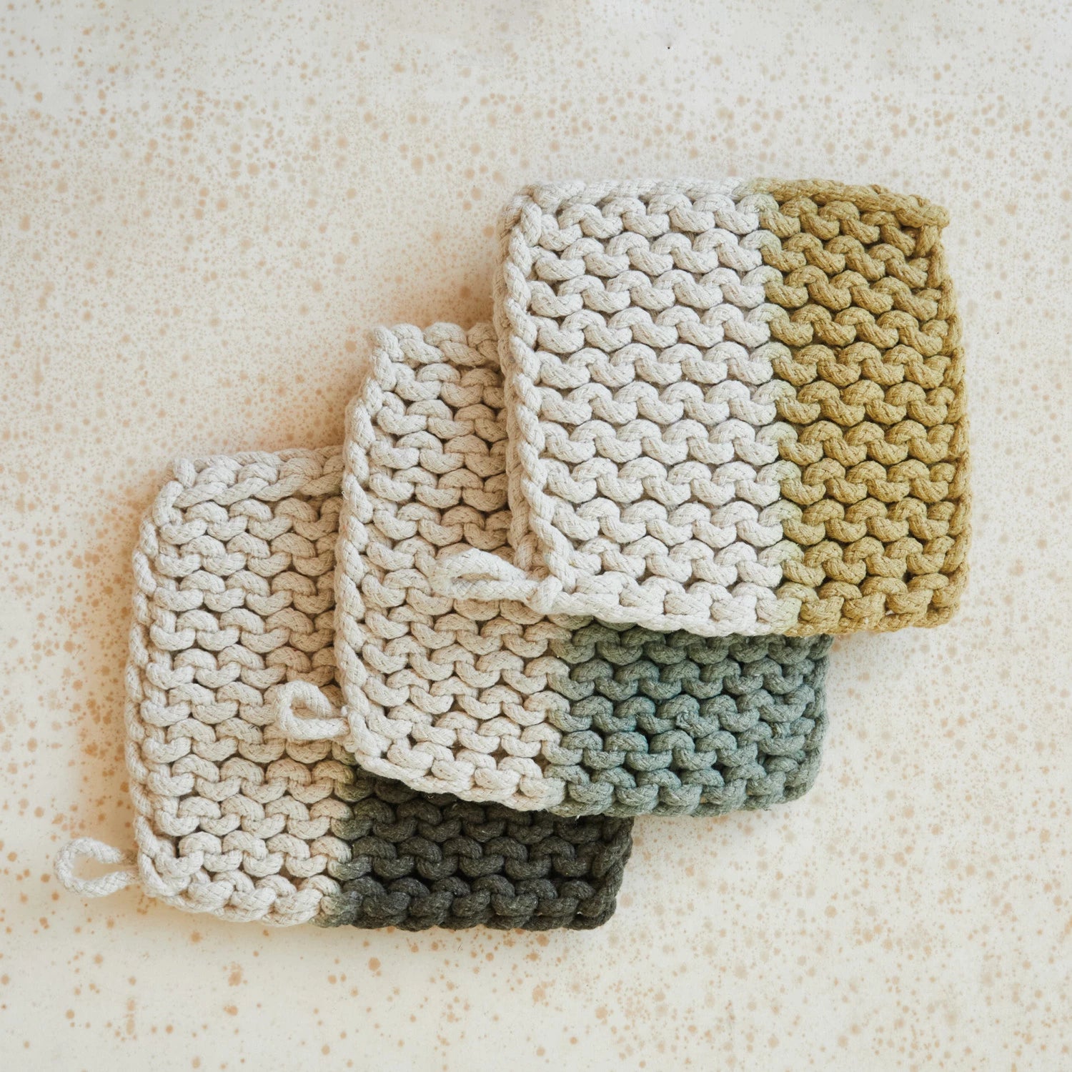 Dip Dyed Crocheted Pot Holder 3 Colors