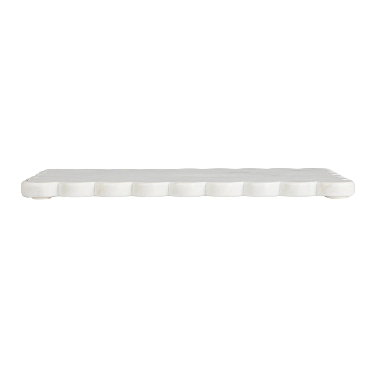 White Scalloped Edge Marble Cheese/Cutting Board